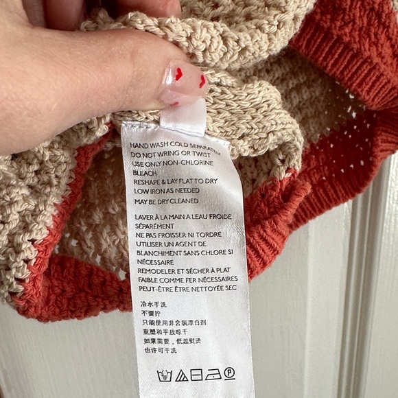 Free People Beach Love Me Long-Sleeve Fauxchet Striped Sweater Top Size Small - Picture 11 of 11